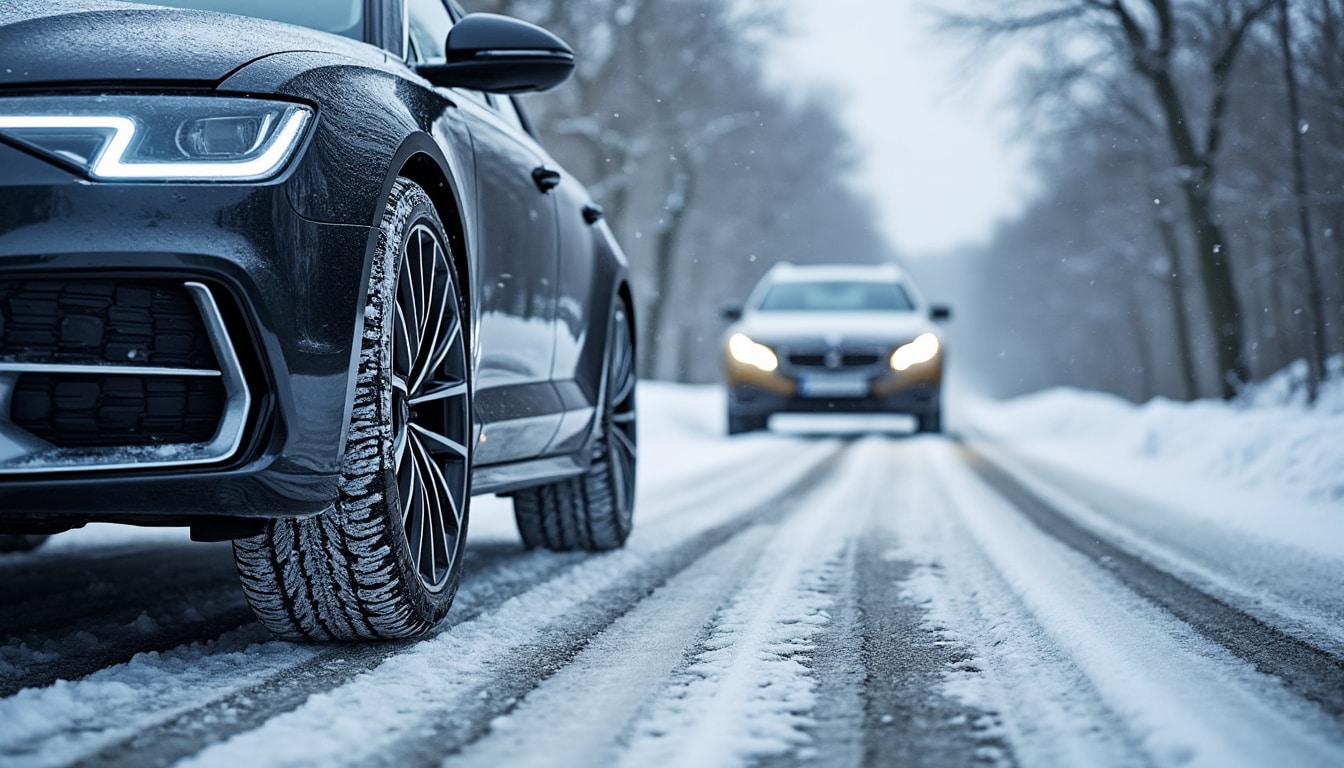 découvrez comment les pneus neige améliorent l’adhérence et la sécurité en hiver, et suivez les recommandations de la sécurité routière.